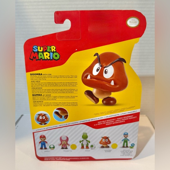 Jakks Pacific Super Mario Goomba & Coin Brand New - Picture 6 of 9